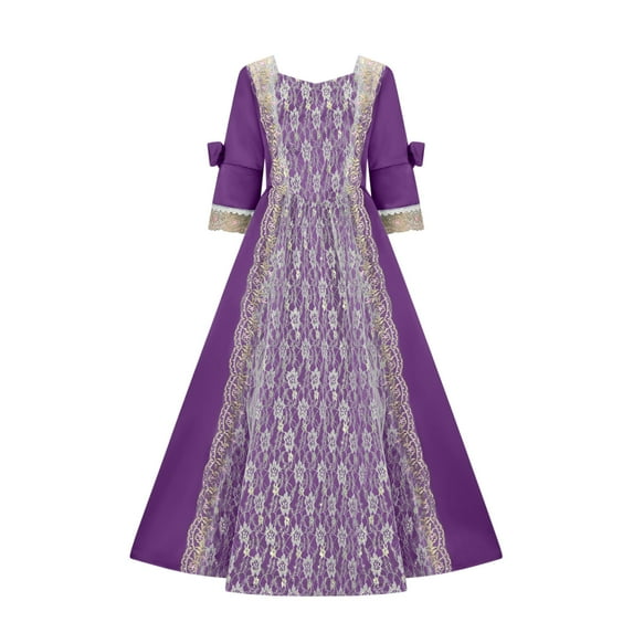 Lorytime A Line Dress for Women Formal Plus size Maxi 50s Gown Square Neck Vintage Dresses 3/4 Sleeves Party Dresses