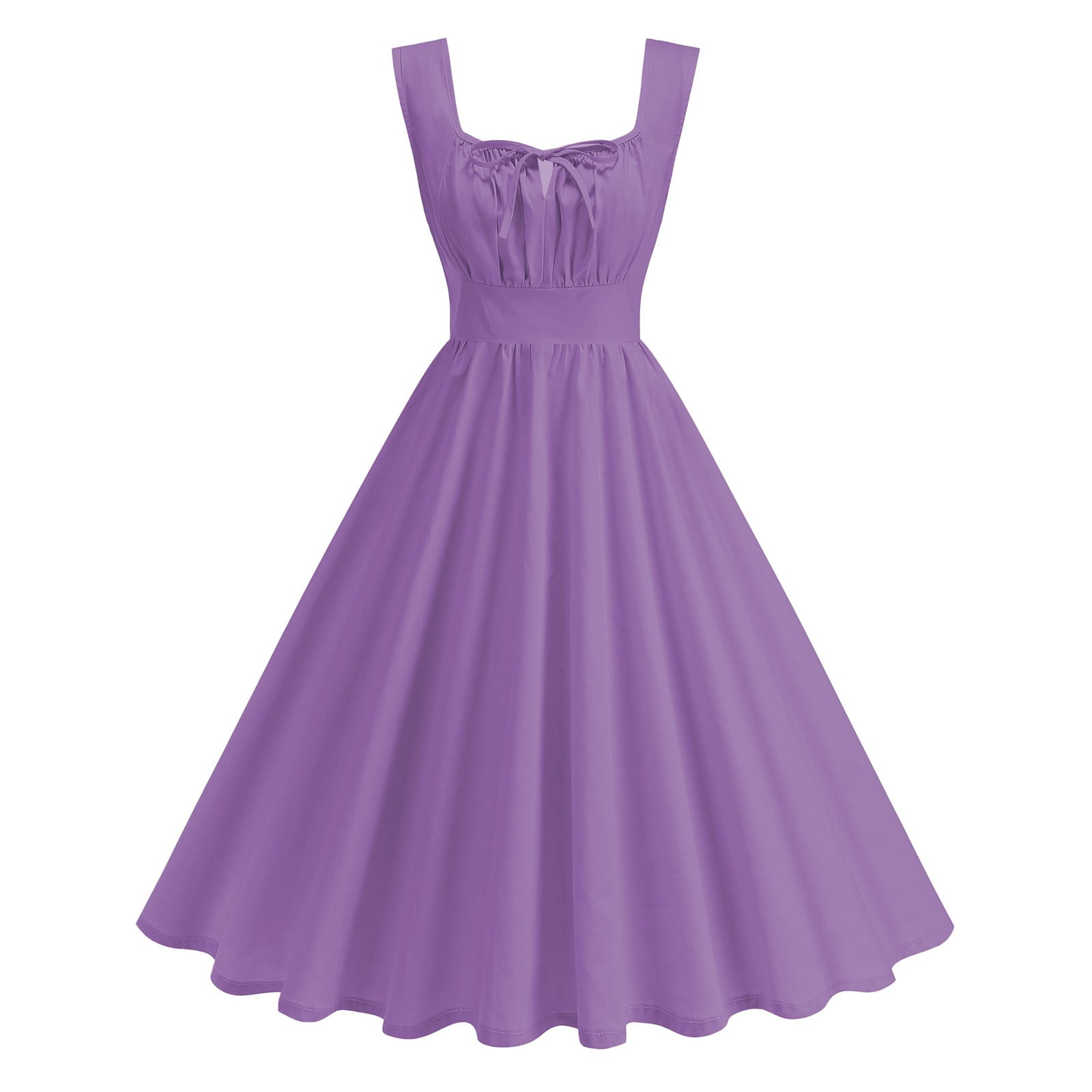 Lorytime A Line Dress for Women Midi Vintage Gown Crew Neck Cocktail Dresses Wide Strap Short Sleeve Party Dress