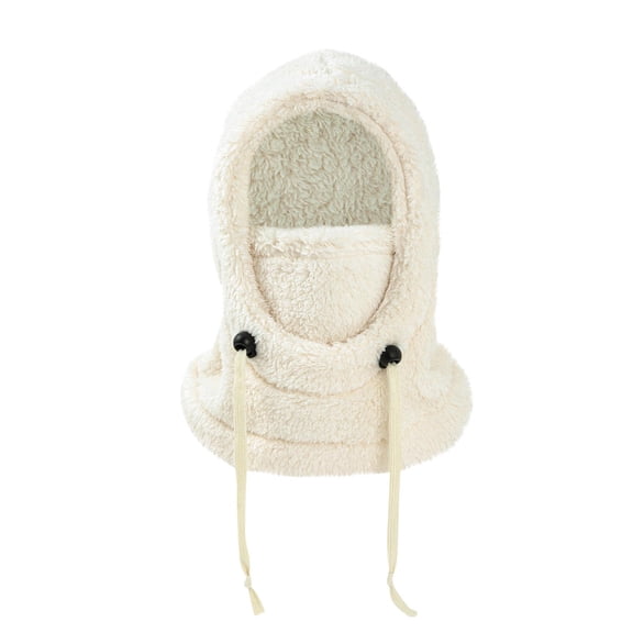 Lorytime Balaclava Face Mask Kids Winter Thickened Cap with Ear Flaps Drawstring Full Face Coverage Pull Over Outdoor