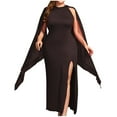 thumbnail image 1 of Lorytime Bodycon Dress for Women Plus Size Midi Bodycon Gown Split Crew Neck Cocktail Dresses Sleeveless Party Dress, 1 of 5