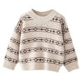 thumbnail image 1 of Lorytime Boys Girls' Sweaters Winter Kids Stripes Knitted Pullover Crewneck Long Sleeve Tops Warm Knitwear 5-6 Years, 1 of 7