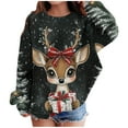 thumbnail image 1 of Lorytime Boys Girls Sweatshirts with Bows Christmas Reindeer Fleece Shirt Crew Neck Long Sleeve Pullover Soft Tops, 1 of 5