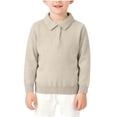 thumbnail image 1 of Lorytime Boys Long Sleeve Sweater Shirt Girls Knitted Pullover Buttons Collared Tops Soild Spring Knitwear 2 Years, 1 of 6