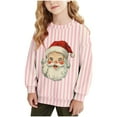 thumbnail image 1 of Lorytime Christmas Boys Girls Sweatshirts for Fall Santa Claus Stripes Shirt Crew Neck Long Sleeve Tops Pullover, 1 of 7