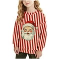 thumbnail image 1 of Lorytime Christmas Boys Girls Sweatshirts for Fall Santa Claus Stripes Shirt Crew Neck Long Sleeve Tops Pullover, 1 of 7