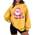 thumbnail image 1 of Lorytime Christmas Crewneck Sweatshirts Women Santa Claus Print Plush Shirt Long Sleeve Pullover Loose Tops, 1 of 5
