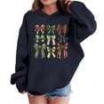 thumbnail image 1 of Lorytime Christmas Girls Hoodies with Bows Boys Sweatshirt Long Sleeve Pullover Drop Shoulder Soft Tops Blue 9 Years, 1 of 4