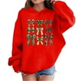 thumbnail image 1 of Lorytime Christmas Girls Hoodies with Bows Boys Sweatshirt Long Sleeve Pullover Drop Shoulder Soft Tops Red 11 Years, 1 of 4