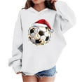 thumbnail image 1 of Lorytime Christmas Girls Sweatshirts for Kids Girls Boys Santa Hat Hoodies Long Sleeve Tops Drop Shoulder Pullover, 1 of 4