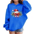 thumbnail image 1 of Lorytime Christmas Hoodies for Boys Girls Santa Hat Bow Sweatshirt Long Sleeve Pullover Drop Shoulder Festive Tops, 1 of 4