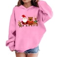 thumbnail image 1 of Lorytime Christmas Hoodies for Boys Unisex Santa Claus Sweatshirt Long Sleeve Pullover Drop Shoulder Cute Tops Pink, 1 of 4