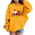 thumbnail image 1 of Lorytime Christmas Hoodies for Boys Unisex Santa Claus Sweatshirt Long Sleeve Pullover Drop Shoulder Cute Tops Yellow, 1 of 4