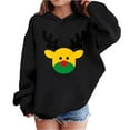 thumbnail image 1 of Lorytime Christmas Hoodies for Kids Boys Girls Reindeer Sweatshirt Long Sleeve Pullover Drop Shoulder Soft Tops Black, 1 of 4