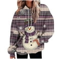 thumbnail image 1 of Lorytime Christmas Hoodies for Women Fleece Snowman Sweatshirt Long Sleeve Pullover Drop Shoulder Loose Tops for Holiday, 1 of 7