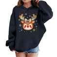 thumbnail image 1 of Lorytime Christmas Kids Hoodies for Boys Unisex Reindeer Snowflakes Sweatshirt Long Sleeve Pullover Drop Shoulder Tops, 1 of 4