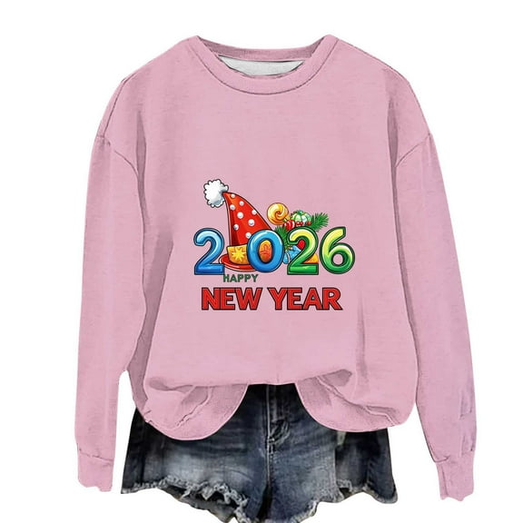 Lorytime Christmas Kids Sweatshirt for Winter Boy Girl Shirt Crew Neck Long Sleeve Tops Drop Shoulder Cute Pullover Pink
