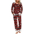 thumbnail image 1 of Lorytime Christmas Pajamas Sets Adults Snowflakes Long Sleeved Crew Neck Tops Elastic Waist Pants Soft Sleepwear, 1 of 6