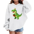 thumbnail image 1 of Lorytime Christmas Sweater for Kids Girls Boys Dinosaur Hoodies Long Sleeve Tops Drop Shoulder Cute Pullover White 4 Years, 1 of 4