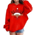 thumbnail image 1 of Lorytime Christmas Sweater for Kids Girls Boys Reindeer Hoodies Long Sleeve Pullover Drop Shoulder Cute Tops Red 13 Years, 1 of 4