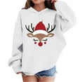 thumbnail image 1 of Lorytime Christmas Sweater for Kids Girls Boys Reindeer Hoodies Long Sleeve Pullover Drop Shoulder Cute Tops White 4 Years, 1 of 4