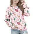 thumbnail image 1 of Lorytime Christmas Sweaters for Kids Boy Girl Santa Claus Shirt Crew Neck Long Sleeve Pullover Cute Tops 12 Years, 1 of 7