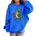 thumbnail image 1 of Lorytime Christmas Sweaters for Kids Girls Boys Dinosaur Hoodies Long Sleeve Pullover Drop Shoulder Cute Tops Blue, 1 of 4