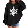 thumbnail image 1 of Lorytime Christmas Sweaters for Kids Girls Boys Snowflakes Hoodies Long Sleeve Pullover Drop Shoulder Soft Tops Black, 1 of 4