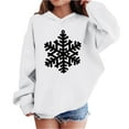 thumbnail image 1 of Lorytime Christmas Sweaters for Kids Girls Boys Snowflakes Hoodies Long Sleeve Pullover Drop Shoulder Soft Tops White, 1 of 4