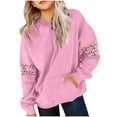 thumbnail image 1 of Lorytime Christmas Sweaters for Kids Unisex Printed Hoodies Long Sleeve Pullover with Pocket Drop Shoulder Soft Tops Pink, 1 of 5