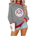 thumbnail image 1 of Lorytime Christmas Sweatshirt for Women Crewneck Santa Claus Stripes Shirt Long Sleeve Pullover Drop Shoulder Tops, 1 of 4