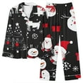 thumbnail image 1 of Lorytime Christmas Vacation Pjs Sets for Women Snowman Long Sleeved Collared Tops Elastic Waist Pants Soft Loungewear, 1 of 4