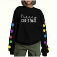 thumbnail image 1 of Lorytime Christmas Womens Crewneck Sweatshirt Fall Letters Print Fleece Shirt Long Sleeve Pullover Tops for Holiday, 1 of 9
