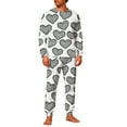 thumbnail image 1 of Lorytime Couples Pajamas Matching Sets Valentines Heart Long Sleeve Crewneck Pullover with Pockets Trousers Men Loungewear, 1 of 8
