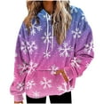 thumbnail image 1 of Lorytime Cute Hoodies for Women Christmas Snowflakes Fleece Sweatshirt Long Sleeve Pullover with Pocket Loose Tops, 1 of 6