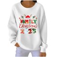thumbnail image 1 of Lorytime Fall Sweatshirts for Women Christmas Letters Print Shirt Crew Neck Long Sleeve Pullover Loose Tops, 1 of 4