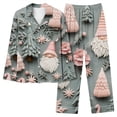 thumbnail image 1 of Lorytime Fall Themed Womens Pjs Sets Christmas Tree Long Sleeved Collared Tops Elastic Waist Pants Soft Sleepwear, 1 of 4