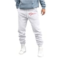 thumbnail image 1 of Lorytime Fleece Joggers Men Heart Print Elastic Waist Sweatpants Drawstring Full Length Pants with Pockets Outwear, 1 of 3