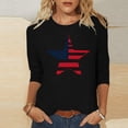 thumbnail image 1 of Lorytime Forth of July Outfits Women Red White and Blue Tops Patriotic Graphic Clothes 3/4 Sleeve Festival Wear Black S, 1 of 5
