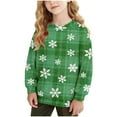 thumbnail image 1 of Lorytime Girls Sweatshirts for Kids Boys Christmas Snowflakes Plaid Shirt Crew Neck Long Sleeve Pullover Cute Tops Green, 1 of 7