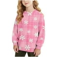 thumbnail image 1 of Lorytime Girls Sweatshirts for Kids Boys Christmas Snowflakes Plaid Shirt Crew Neck Long Sleeve Pullover Cute Tops Pink, 1 of 7