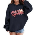 thumbnail image 1 of Lorytime Girls Sweatshirts with Hoods Unisex Merry Christmas Sweatshirt Long Sleeve Pullover Drop Shoulder Festive Tops, 1 of 4