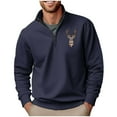 thumbnail image 1 of Lorytime Half Zip Sweatshirt Men Printted Training Pullover Mock Neck Long Sleeve Tops Casual Outerwear Blue 2XL, 1 of 4