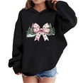 thumbnail image 1 of Lorytime Hoodies for Girls with Bows Boys Christmas Sweatshirt Long Sleeve Tops Drop Shoulder Cute Pullover Black 11 Years, 1 of 4