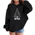 thumbnail image 1 of Lorytime Hoodies for Teen Girls Boys Christmas Tree Sweatshirt Long Sleeve Tops Drop Shoulder Cute Pullover Black 11 Years, 1 of 4