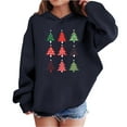 thumbnail image 1 of Lorytime Hoodies for Teen Girls Boys Christmas Tree Sweatshirt Long Sleeve Tops Drop Shoulder Festive Pullover Blue, 1 of 4