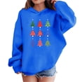 thumbnail image 1 of Lorytime Hoodies for Teen Girls Boys Christmas Tree Sweatshirt Long Sleeve Tops Drop Shoulder Festive Pullover Blue, 1 of 4