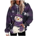 thumbnail image 1 of Lorytime Hoodies for Women Christmas Snowman Print Sweatshirt Long Sleeve Pullover Drop Shoulder Loose Tops for Festive, 1 of 7