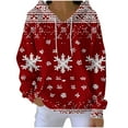thumbnail image 1 of Lorytime Hoodies for Women Fleece Christmas Snowflakes Print Sweatshirt Long Sleeve Pullover with Pocket Tops for Holiday, 1 of 5