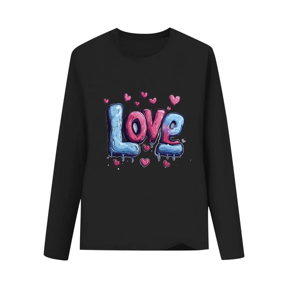 Lorytime Kids Girls Long Sleeve Hooded Sweatshirt Valentine Cute Crewneck Pullover Letters Tops Casual Outerwear