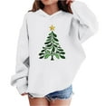 thumbnail image 1 of Lorytime Kids Hooded Sweatshirt for Girl Boys Christmas Tree Sweatshirt Long Sleeve Tops Drop Shoulder Festive Pullover, 1 of 4